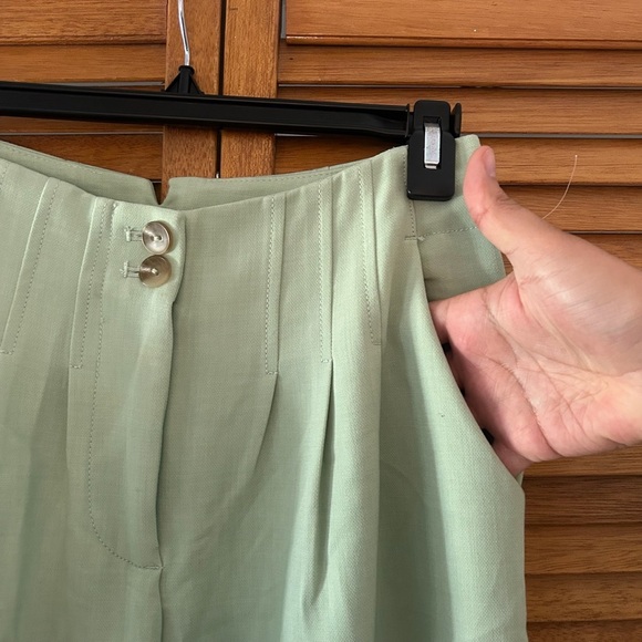 Maeve By Anthropologie Women’s Pleated Front Wide Leg Trousers Green Sz 0 - Picture 5 of 9